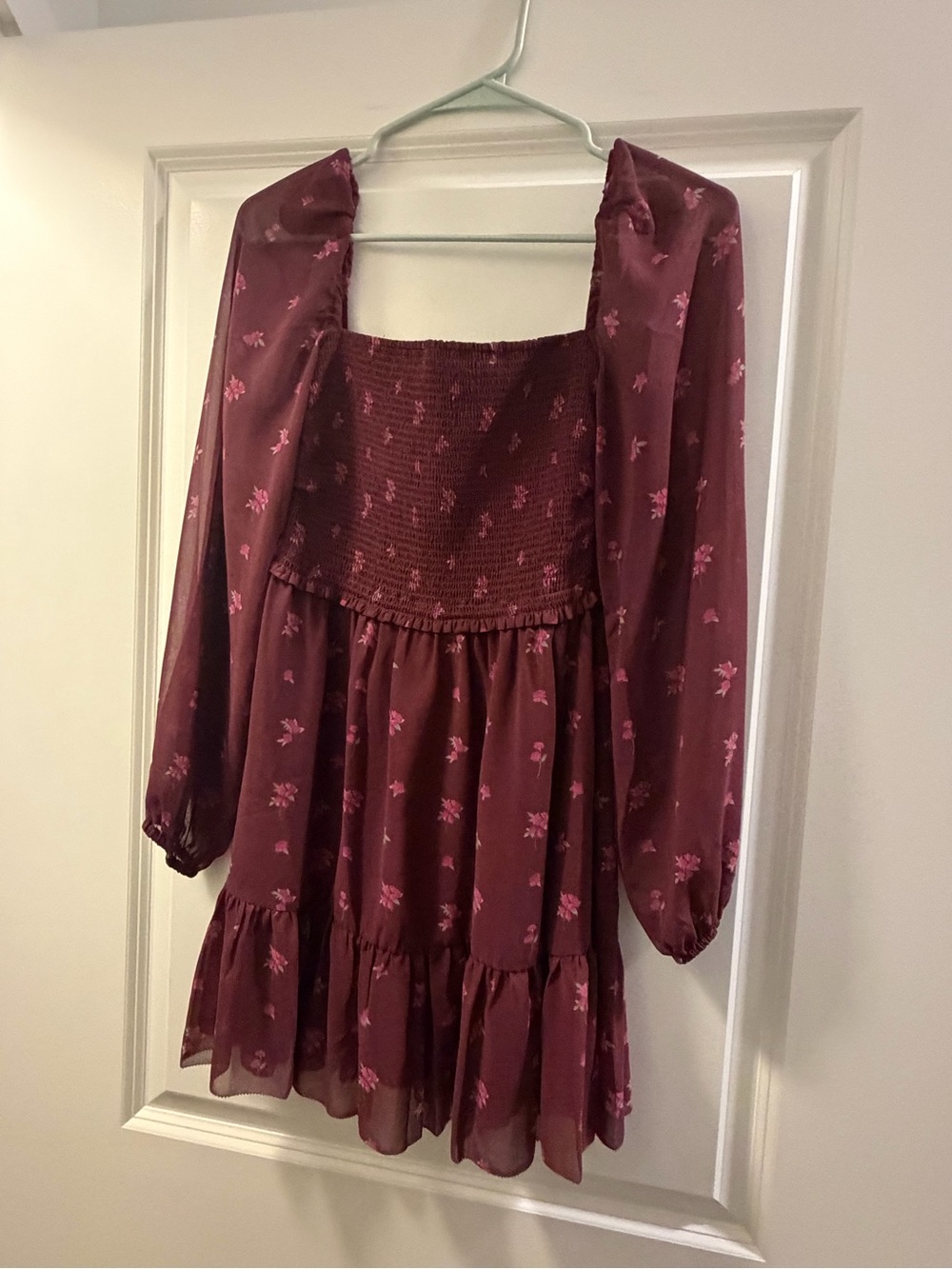 Wilfred Burgundy Floral Mini Dress